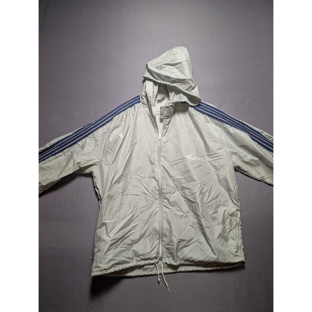 Sub4 2 Piece Jacket & Pants Men's XL Gray Mesh Lined Windbreaker Drawstring Hem